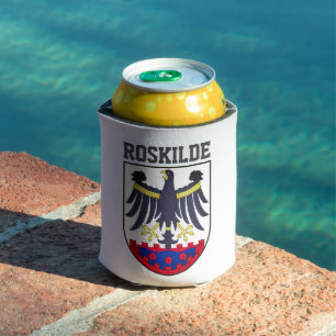 Coat of arms of Roskilde, Denmark Shot Glass Can Cooler