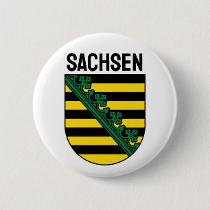Coat of Arms of Sachsen (Saxony), GERMAN 6 Cm Round Badge