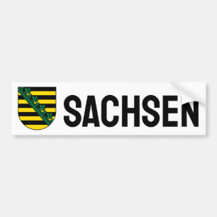 Coat of Arms of Sachsen (Saxony), GERMAN Bumper Sticker