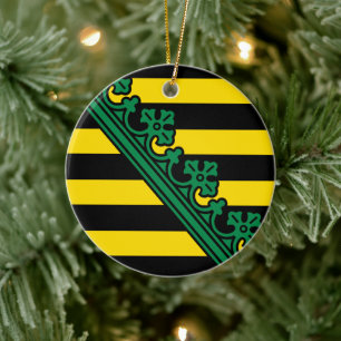 Coat of Arms of Sachsen (Saxony), GERMAN Ceramic Tree Decoration