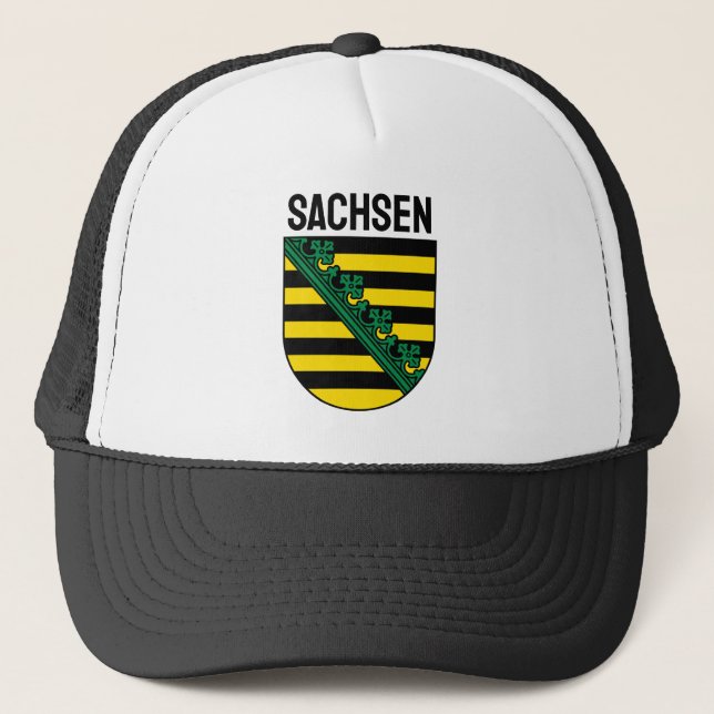 Coat of Arms of Sachsen (Saxony), GERMAN Trucker Hat (Front)