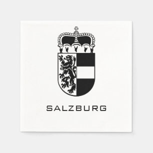 Coat of Arms of Salzburg Monochrome Fine Art Napkin