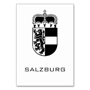Coat of Arms of Salzburg Monochrome Fine Art Table Number