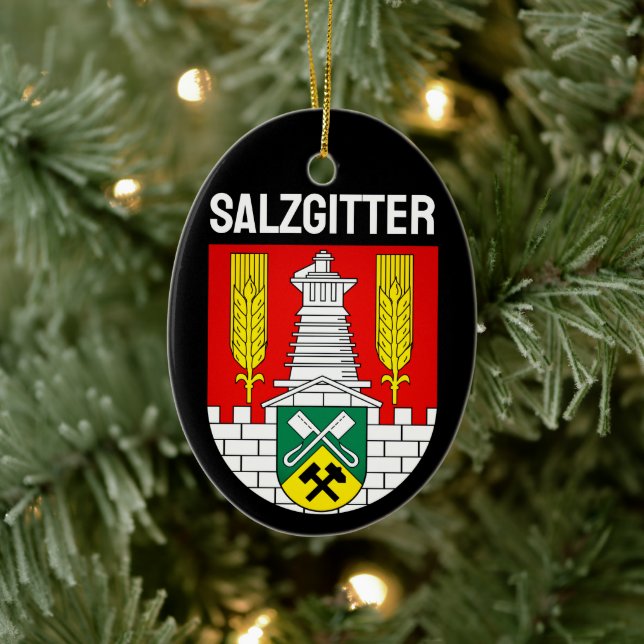 Coat of Arms of Salzgitter, Germany Ceramic Tree Decoration (Tree)