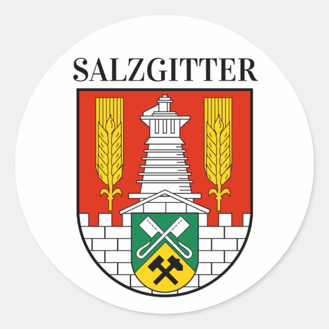 Coat of Arms of Salzgitter, Germany Classic Round Sticker (Front)