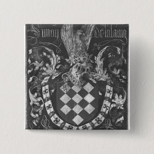 Coat of Arms of Simon de Lalaing 15 Cm Square Badge (Front)