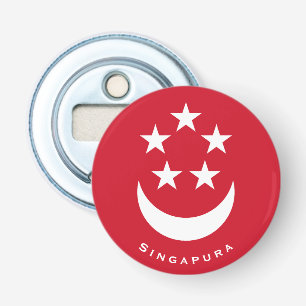 Coat of Arms of Singapore with name added Bottle Opener