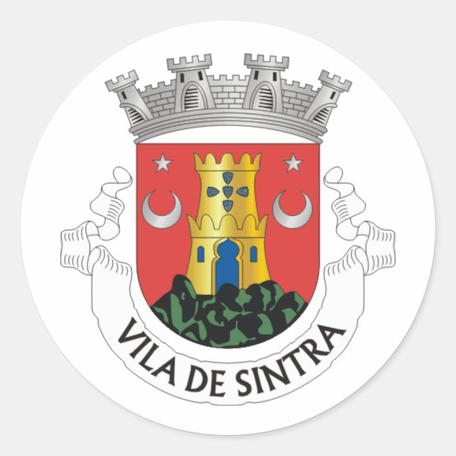 Coat of Arms of Sintra, PORTUGAL Classic Round Sticker (Front)