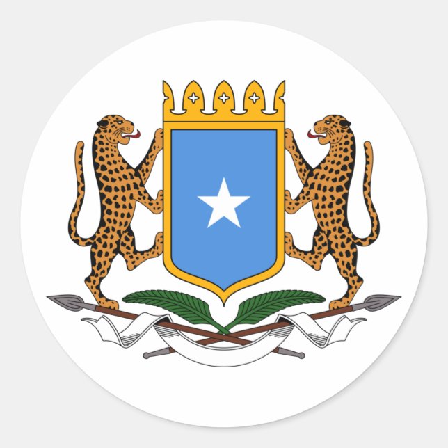Coat of Arms of Somalia Classic Round Sticker (Front)
