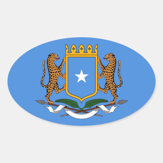 Coat of Arms of Somalia Oval Sticker (Front)
