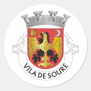 Coat of Arms of Soure, Portugal Classic Round Sticker