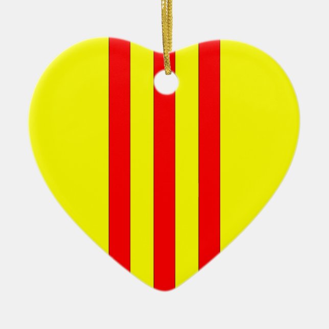 Coat of Arms of South Vietnam (1963 - 1975) Ceramic Tree Decoration (Front)