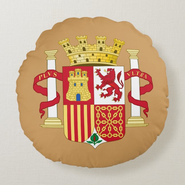 Coat of arms of Spain Round Cushion (Front)