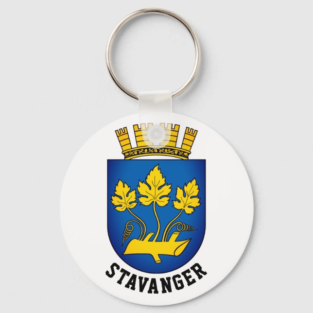 Coat of Arms of Stavanger, Norway Key Ring (Front)
