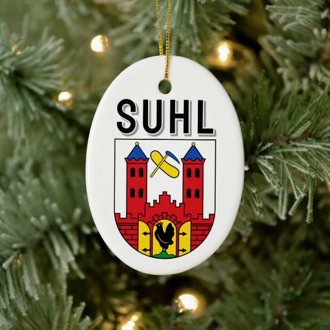 Coat of Arms of Suhl, Germany Ceramic Tree Decoration (Tree)