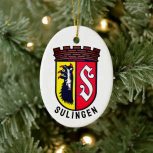 Coat of Arms of Sulingen, Germany Ceramic Tree Decoration