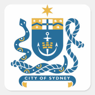 Coat of Arms of Sydney, Australia Square Sticker
