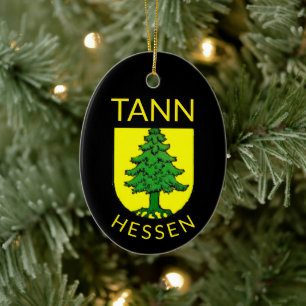 Coat of Arms of Tann, Hesse (Germany) Ceramic Tree Decoration