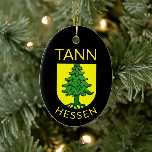 Coat of Arms of Tann, Hesse (Germany) Ceramic Tree Decoration (Tree)