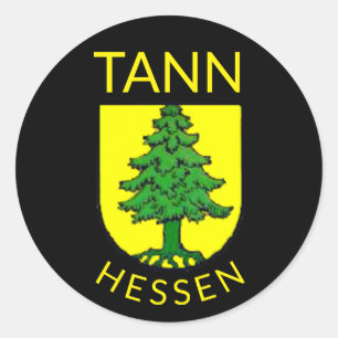 Coat of Arms of Tann, Hesse (Germany) Classic Round Sticker