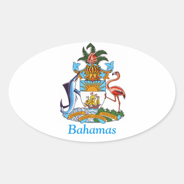 Coat of arms of the Bahamas Oval Sticker (Front)