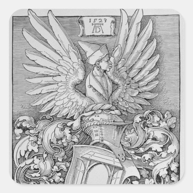 Coat of Arms of the Durer Family Square Sticker (Front)