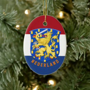 Coat of arms of the Netherlands Ceramic Tree Decoration