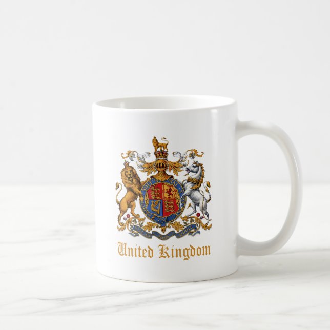 COAT OF ARMS OF THE UNITED KINGDOM COFFEE MUG (Right)