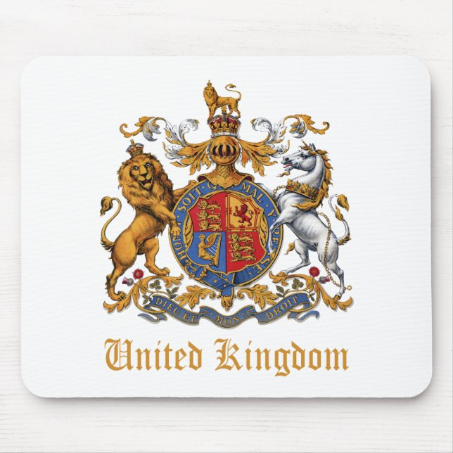 COAT OF ARMS OF THE UNITED KINGDOM MOUSE MAT (Front)