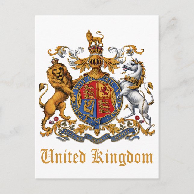 COAT OF ARMS OF THE UNITED KINGDOM POSTCARD (Front)