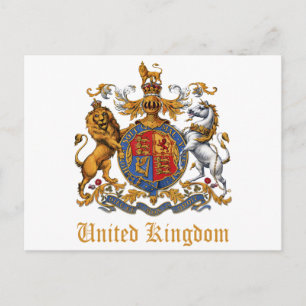 COAT OF ARMS OF THE UNITED KINGDOM POSTCARD