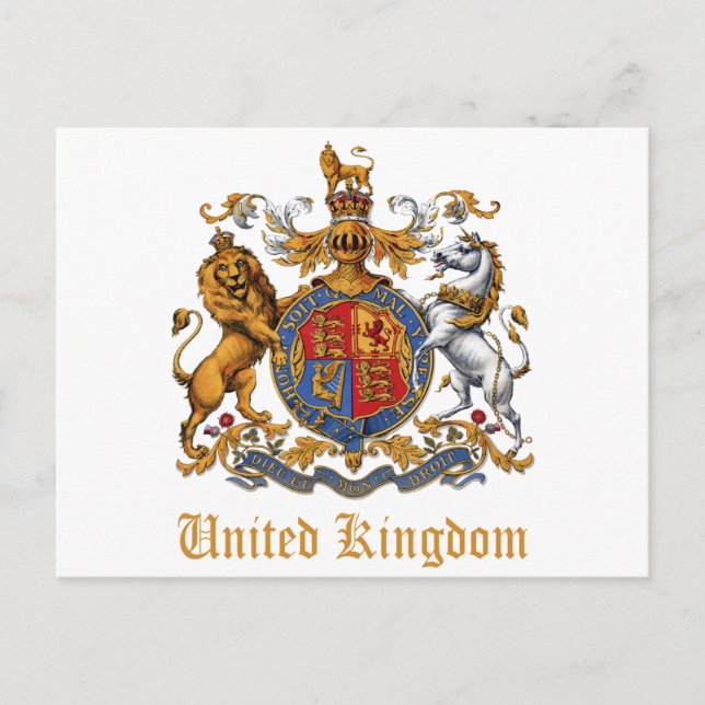 COAT OF ARMS OF THE UNITED KINGDOM POSTCARD (Front)