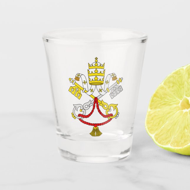 Coat of arms of the Vatican City Shot Glass (Front)