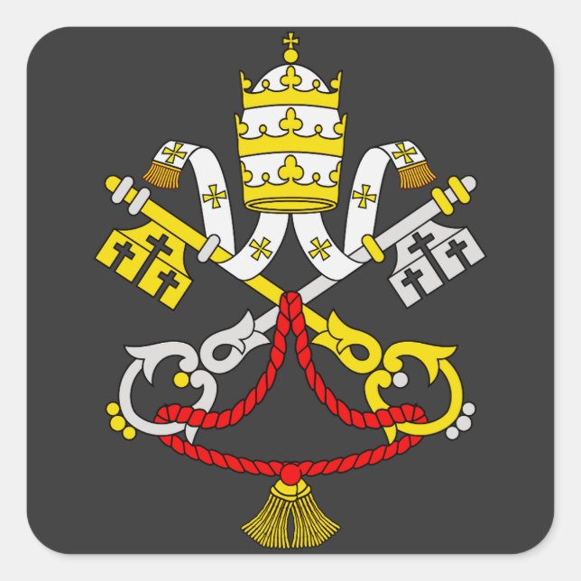 Coat of arms of the Vatican City Square Sticker (Front)