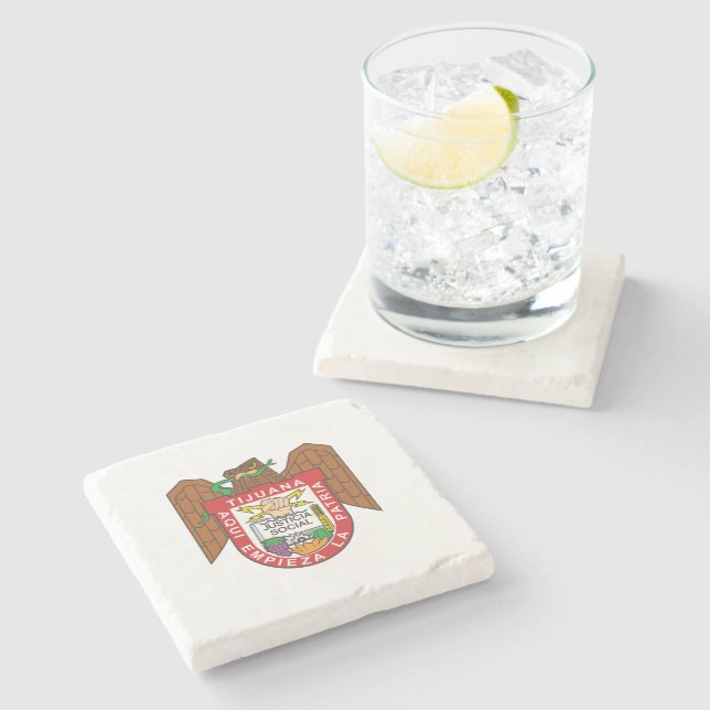 Coat of Arms of Tijuana, Mexico Stone Coaster (Side)