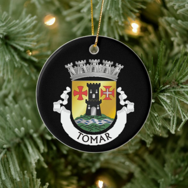 Coat of Arms of Tomar, PORTUGAL Ceramic Tree Decoration (Tree)