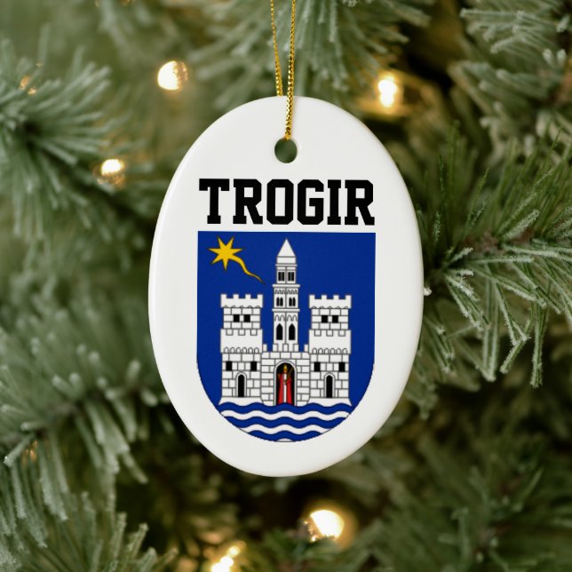 Coat of Arms of Trogir, Croatia Ceramic Tree Decoration (Tree)