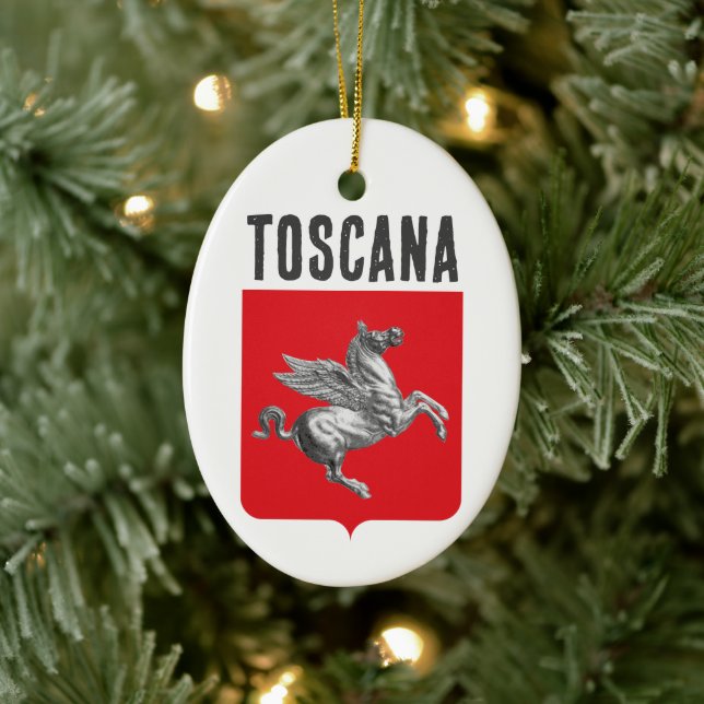 Coat of Arms of Tuscany, ITALY Ceramic Tree Decoration (Tree)