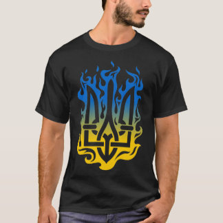 Coat of arms of Ukraine Trident yellow blue fire T-Shirt
