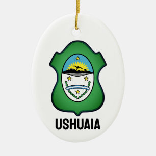 Coat of arms of Ushuaia - Argentina Ceramic Tree Decoration