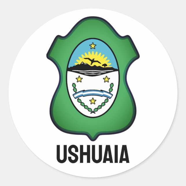 Coat of arms of Ushuaia - Argentina Classic Round Sticker (Front)