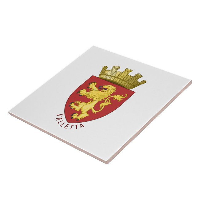 Coat of arms of Valletta, MALTA Tile (Side)
