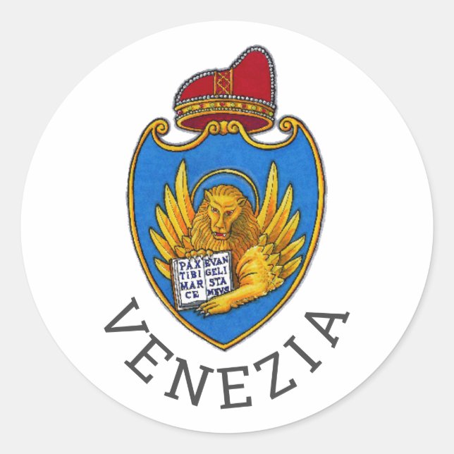 Coat of Arms of Venice, Italy Classic Round Sticker (Front)