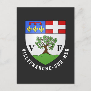 Coat of Arms of Villefranche-sur-Mer, France Postcard