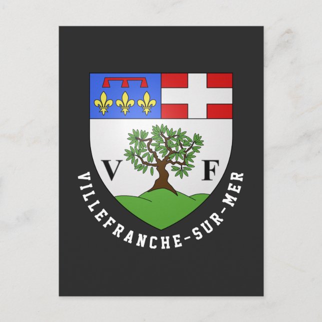Coat of Arms of Villefranche-sur-Mer, France Postcard (Front)