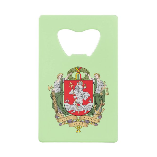 Coat of arms of Vilnius, Lithuania Credit Card Bot (Front)