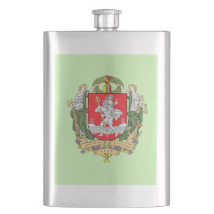 Coat of arms of Vilnius, Lithuania Flask