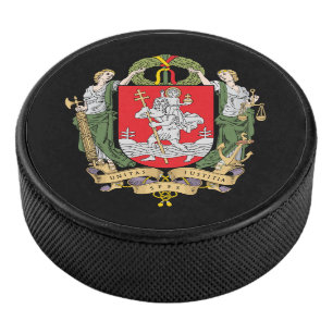 Coat of arms of Vilnius, Lithuania Hockey Puck