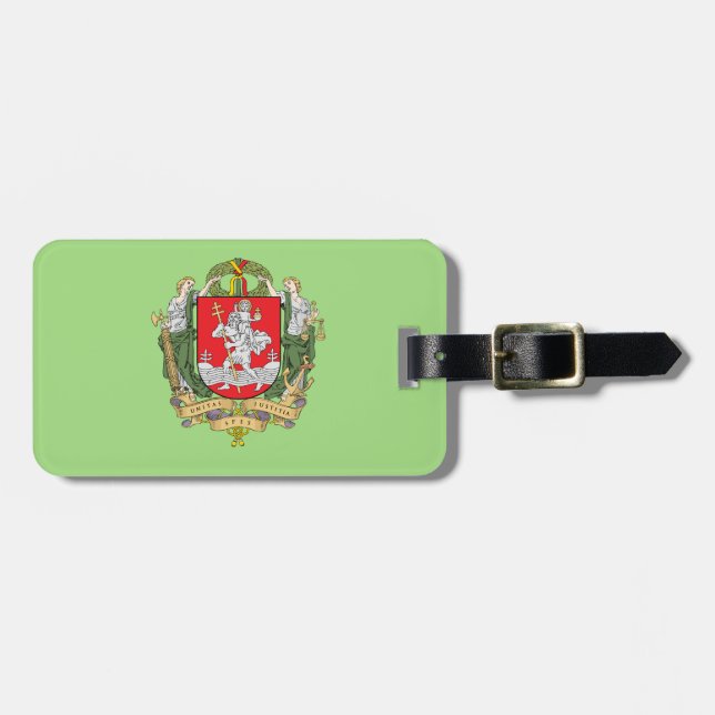Coat of arms of Vilnius, Lithuania Luggage Tag (Front Horizontal)