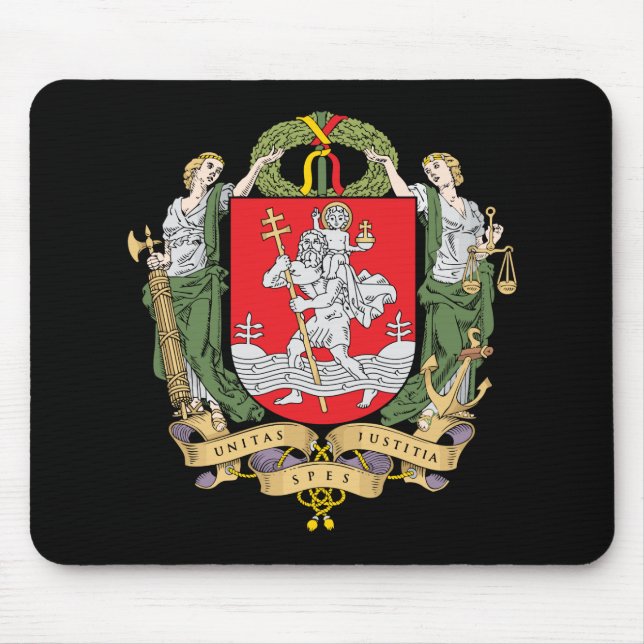 Coat of arms of Vilnius, Lithuania Mouse Pad (Front)